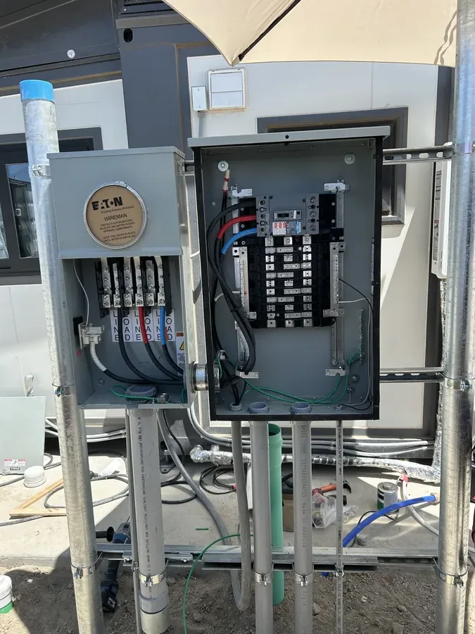 Service equipment and disconnect installed during an electrical service upgrade