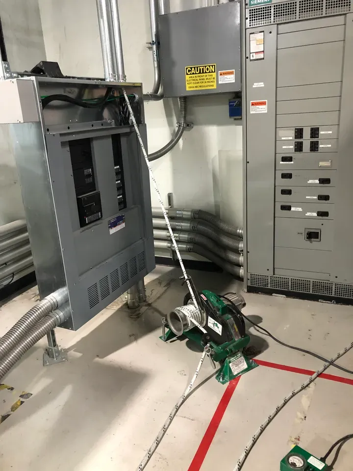 Commercial electrical panel and conduit installation