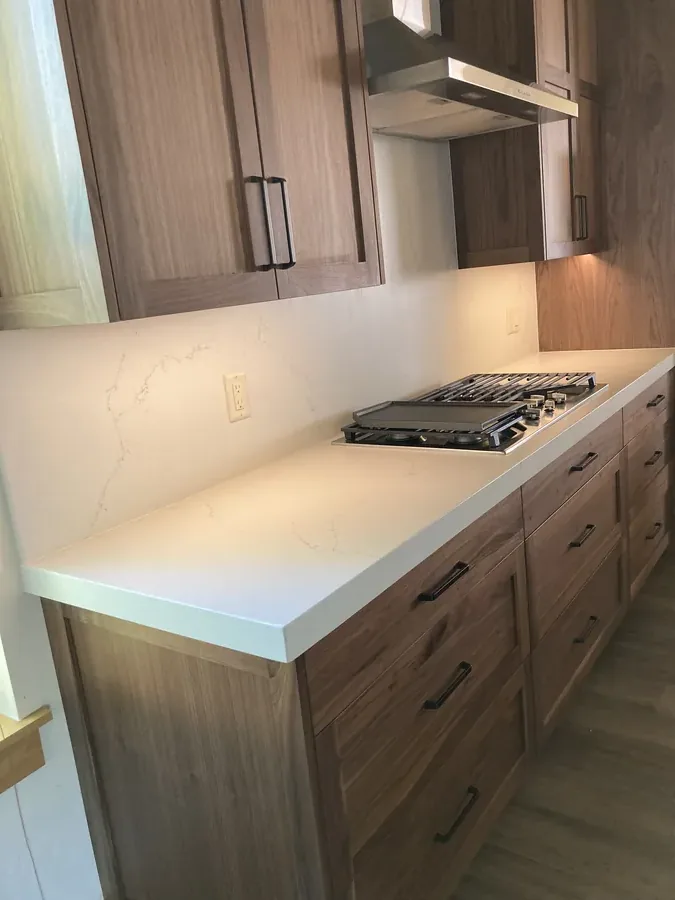 Accent lighting installed above kitchen cabinetry